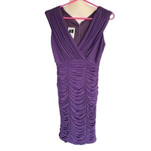 TADASHI SHOJI Dress Pleated Ruched Bodycon Petite M Cocktail Prom Formal Party